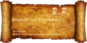 Rostási Piroska névjegykártya