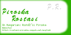 piroska rostasi business card